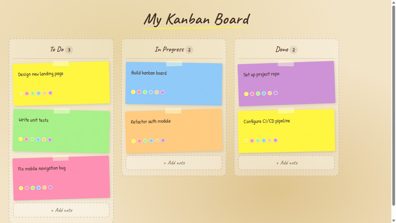Sticky Notes Kanban preview