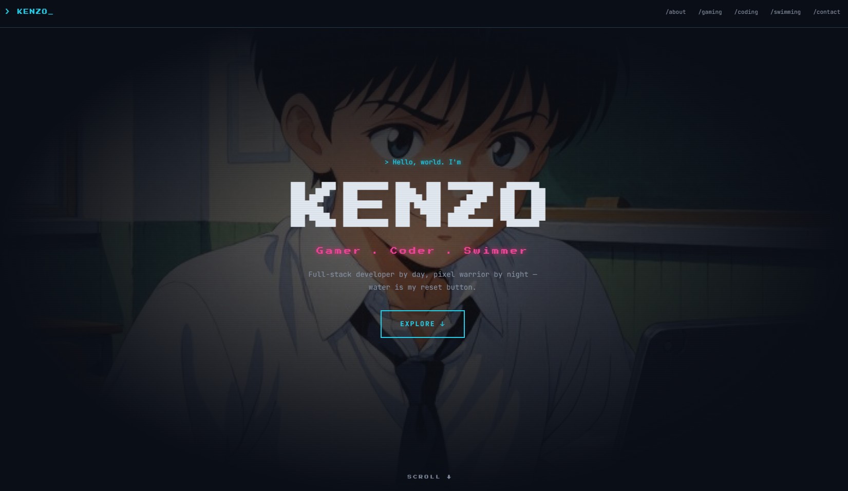 Kenzo portfolio site preview