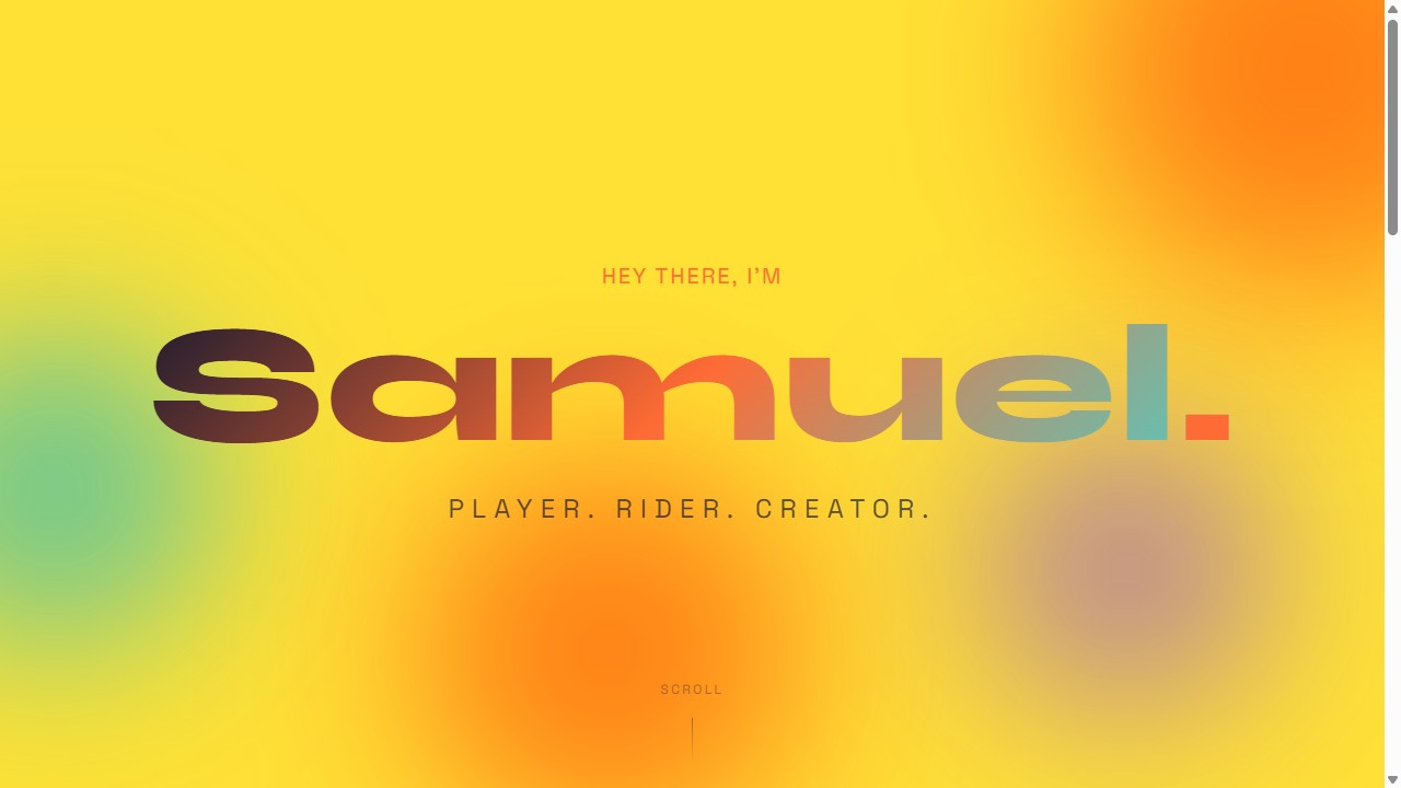Samuel portfolio site preview