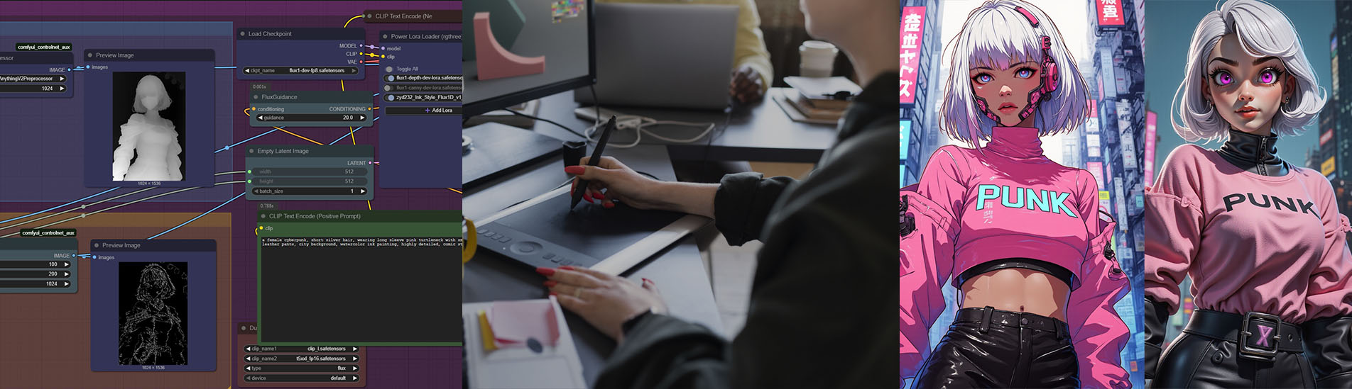 Digital artist workflows and vibrant anime-style character designs