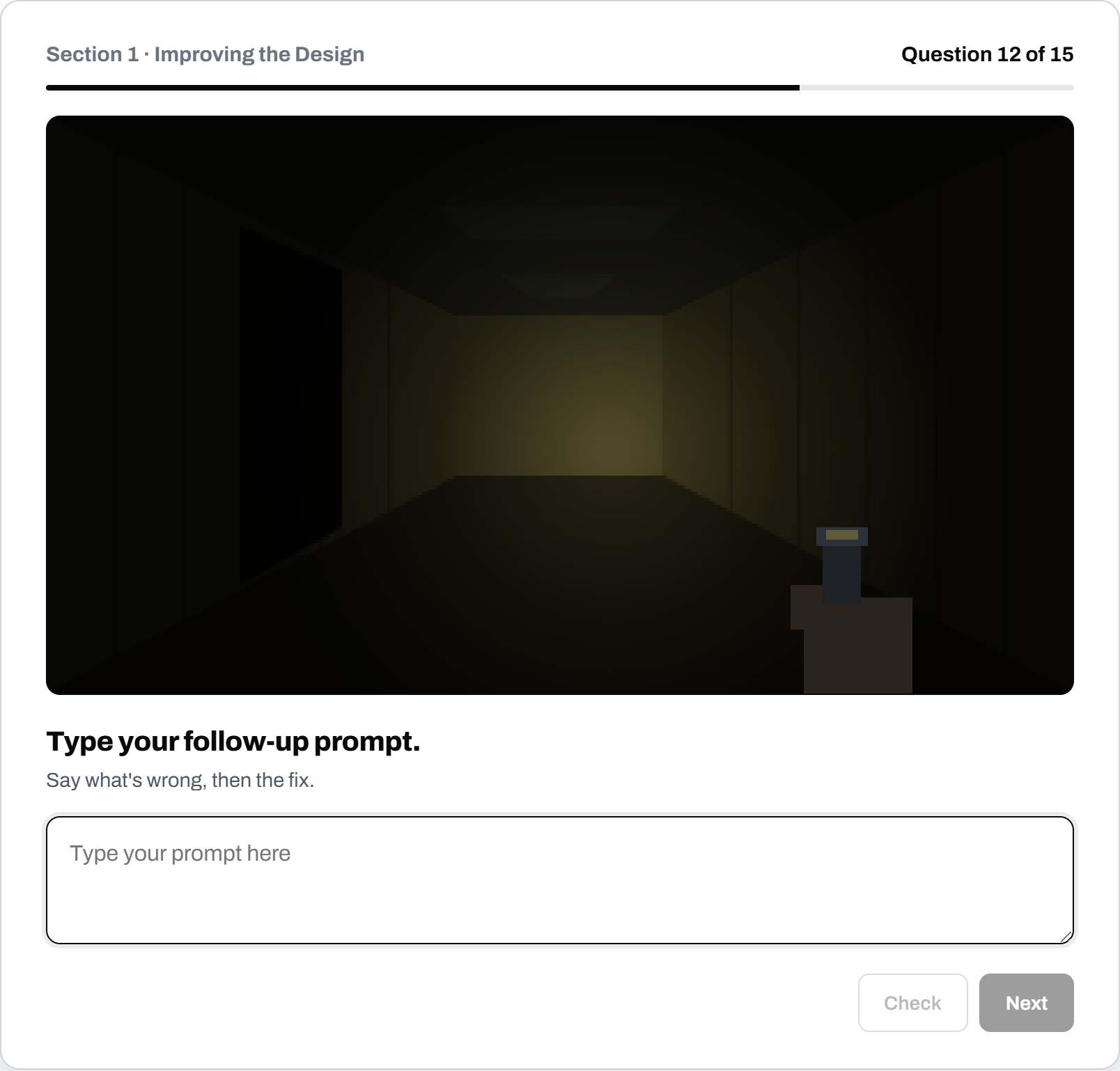 Prompting practice worksheet question: the level is too dark Prompting practice worksheet question: the level is too dark